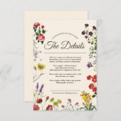ヴィンテージ植物花イラスト結婚ズ エンクロージャーカード (正面/裏面)