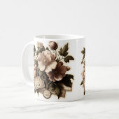 ヴィンテージ植物花カップ コーヒーマグカップ (正面左)