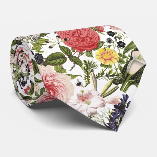 ヴィンテージ植物花ガーデナーフローリスト ネクタイ (ロール)
