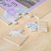 ヴィンテージ植物花ガール提案 ジグソーパズル (側面)