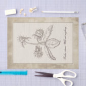 ヴィンテージ植物花フルーツパーチメントデクページ 薄葉紙 (クラフト)