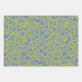 ヴィンテージ植物花ライム青 ラッピングペーパーシート (正面)