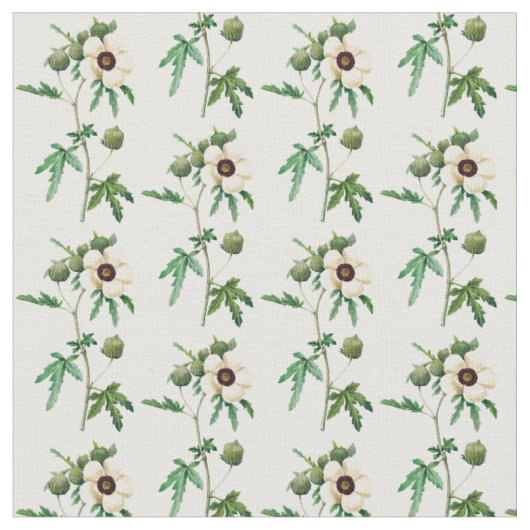 ヴィンテージ植物花柄 ファブリック (クローズアップ)