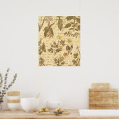 ヴィンテージ植物花柄 ポスター (キッチン)