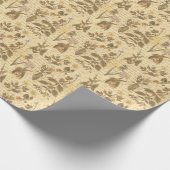 ヴィンテージ植物花柄 ラッピングペーパー (角)