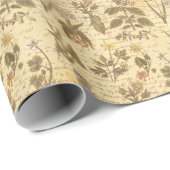 ヴィンテージ植物花柄 ラッピングペーパー (ロールコーナー)