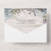 ヴィンテージ植物花素朴木婚式RSVP オールインワン招待状 (裏面)