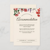 ヴィンテージ植物花結婚の宿泊施設 エンクロージャーカード (正面/裏面)