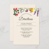 ヴィンテージ植物花結婚の指示情報 エンクロージャーカード (正面/裏面)