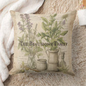 ヴィンテージ植物薬古いスクリプト農家 クッション (ブランケット)