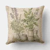 ヴィンテージ植物薬古いスクリプト農家 クッション (裏面)