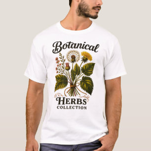 ヴィンテージ植物薬草コレクションエレガント自然 Tシャツ