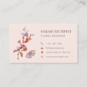 ヴィンテージ植物蝶ビジネスカード 名刺 (正面)