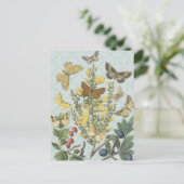 ヴィンテージ植物蝶…ポストカード ポストカード (スタンド正面)