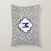 ヴィンテージ植物観賞用タイル単図 アクセントクッション (正面(垂直))