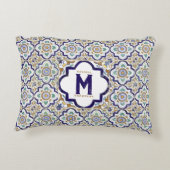 ヴィンテージ植物観賞用タイル単図 アクセントクッション (裏面)