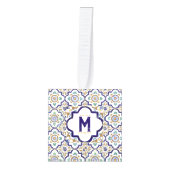 ヴィンテージ植物観賞用タイル単図 キューブオーナメント (正面)