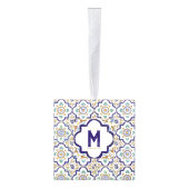 ヴィンテージ植物観賞用タイル単図 キューブオーナメント (右)