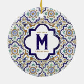 ヴィンテージ植物観賞用タイル単図 セラミックオーナメント (裏面)