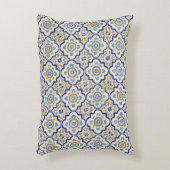 ヴィンテージ植物観賞用タイル模様 アクセントクッション (正面(垂直))