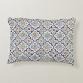 ヴィンテージ植物観賞用タイル模様 アクセントクッション (裏面)