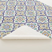 ヴィンテージ植物観賞用タイル模様 シェルパブランケット (3/4)