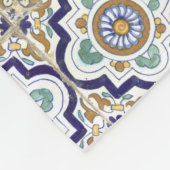 ヴィンテージ植物観賞用タイル模様 フリースブランケット (角)