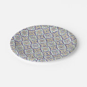 ヴィンテージ植物観賞用タイル模様 ペーパープレート (アングル)