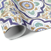 ヴィンテージ植物観賞用タイル模様 ラッピングペーパー (ロールコーナー)