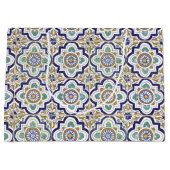 ヴィンテージ植物観賞用タイル模様 ラージペーパーバッグ (正面)