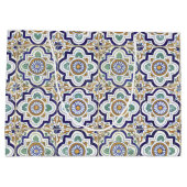 ヴィンテージ植物観賞用タイル模様 ラージペーパーバッグ (裏面)