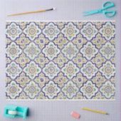 ヴィンテージ植物観賞用タイル模様 薄葉紙 (クラフト)