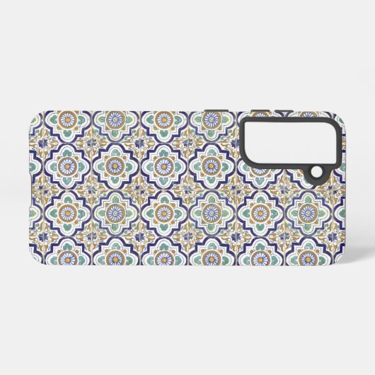 ヴィンテージ植物観賞用タイル模様 SAMSUNG GALAXYケース (裏面横)