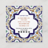 ヴィンテージ植物観賞用タイルSNS スクエア名刺 (裏面)