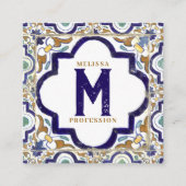 ヴィンテージ植物観賞用タイルSNS スクエア名刺 (正面)