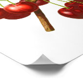 ヴィンテージ植物赤さくらんぼプリント ポスター (角)