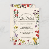 ヴィンテージ植物野結婚草花詳細情報 エンクロージャーカード (正面/裏面)
