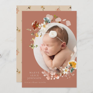 ヴィンテージ植物野草誕生発表 招待状