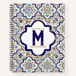 ヴィンテージ植物鑑賞用モノグラムスケッチブック ノートブック