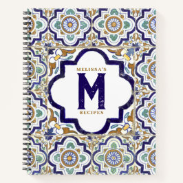 ヴィンテージ植物鑑賞用モノグラムレシピ ノートブック