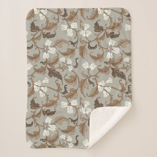 ヴィンテージ植物風情 シェルパブランケット (正面)
