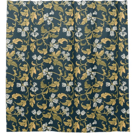 ヴィンテージ植物風情 シャワーカーテン (正面)