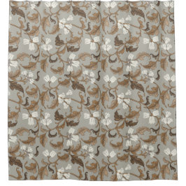 ヴィンテージ植物風情 シャワーカーテン