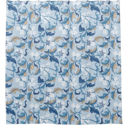 ヴィンテージ植物風情 シャワーカーテン (正面)