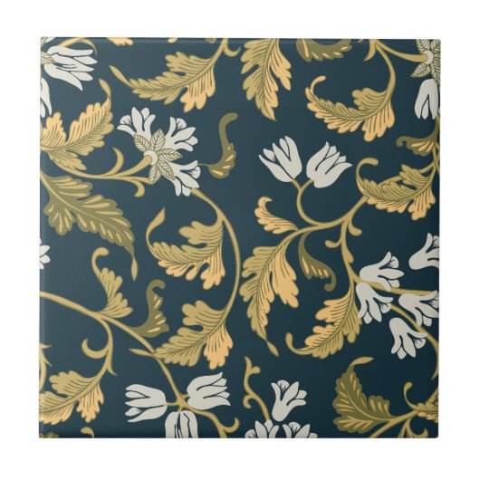 ヴィンテージ植物風情 タイル (正面)