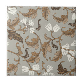 ヴィンテージ植物風情 タイル