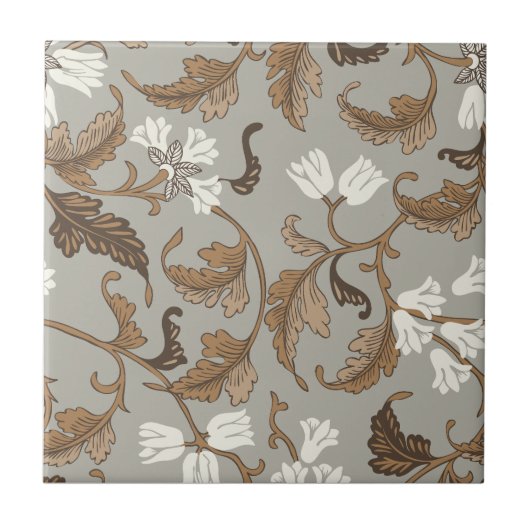 ヴィンテージ植物風情 タイル (正面)