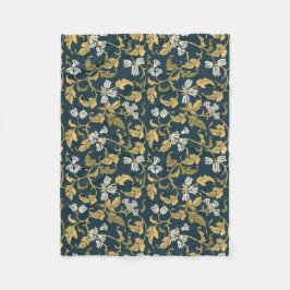 ヴィンテージ植物風情 フリースブランケット