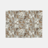 ヴィンテージ植物風情 フリースブランケット (正面(横))