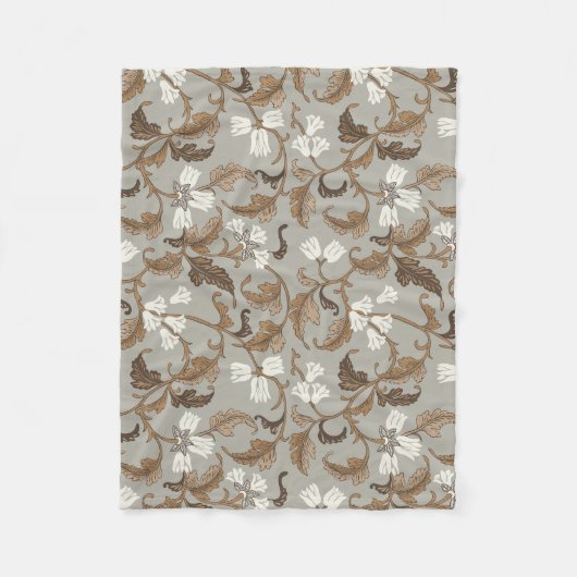 ヴィンテージ植物風情 フリースブランケット (正面)